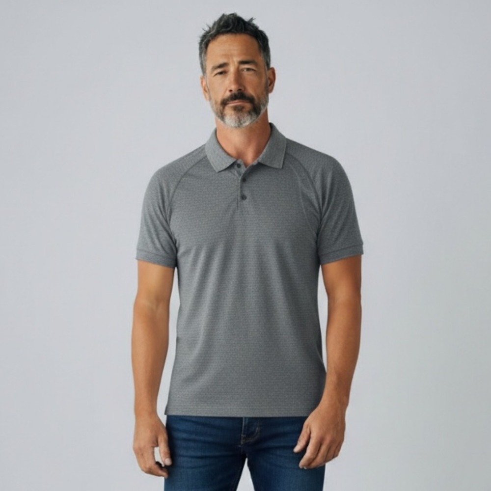 Lululemon Live In Practice Polo Shirt Men's‎ Medium Gray Stretch Performance